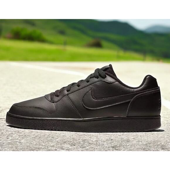 Nike Work Ebernon Low Triple Black Lifestyle Mens Size 12.5 Shoes New Fast Ship - Picture 3 of 8